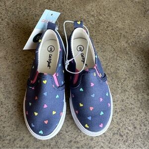 Cat & Jack Alexus blue slip on sneakers 9 hearts new nwt